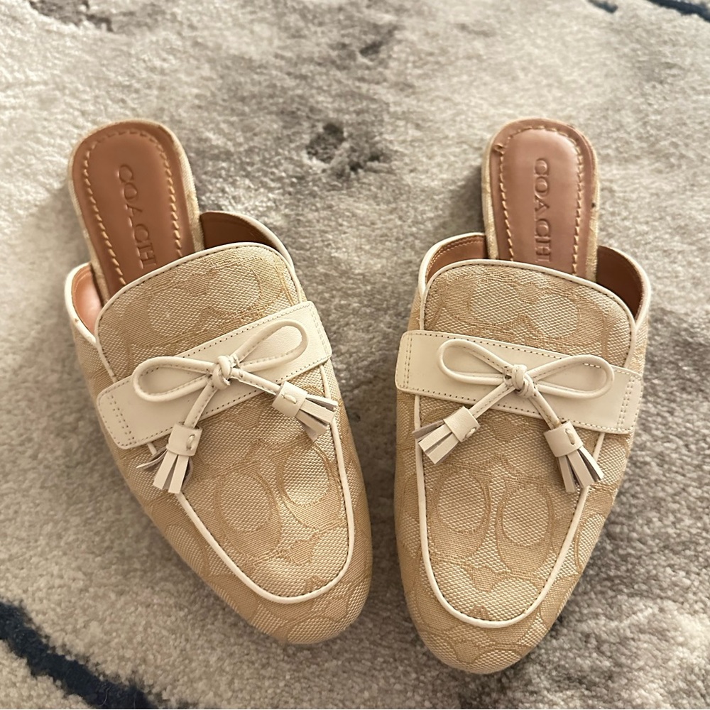 Coach leather slippers
